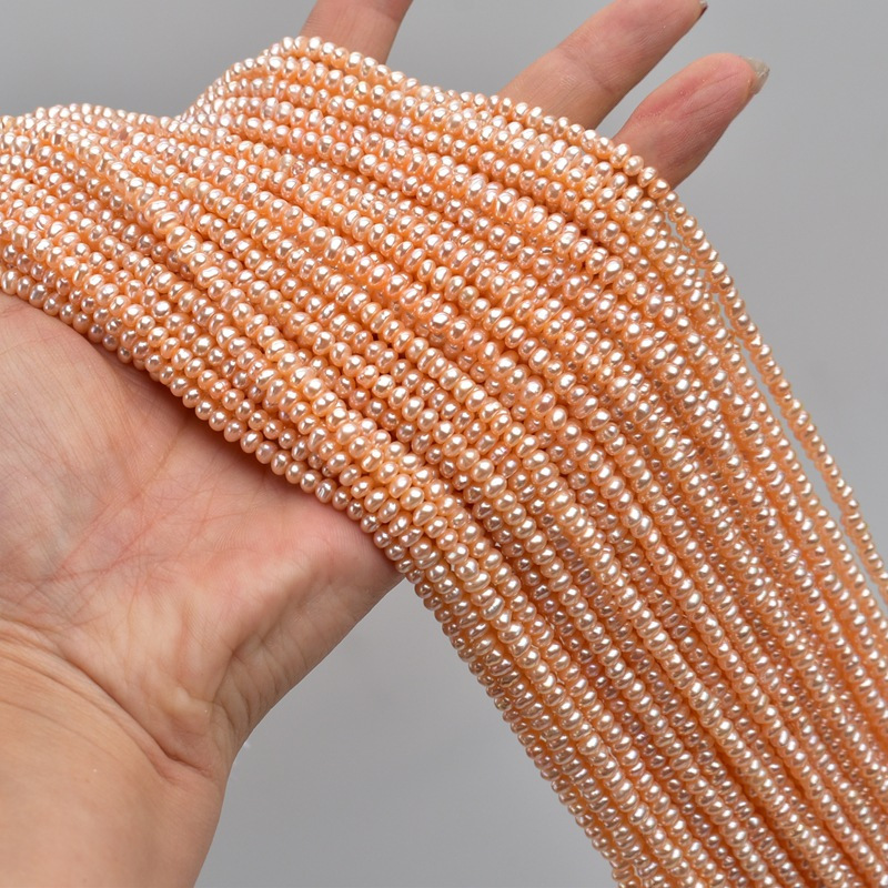 3:Pink flat beads
