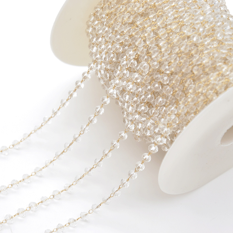 1:Transparent crystal kc gold chain