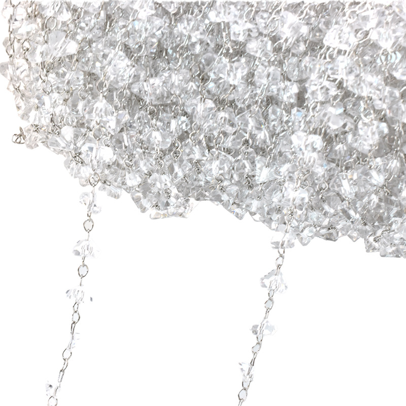 1:Transparent white crystal-white k chain