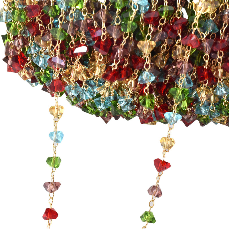6:Mixed color crystal-kc gold chain