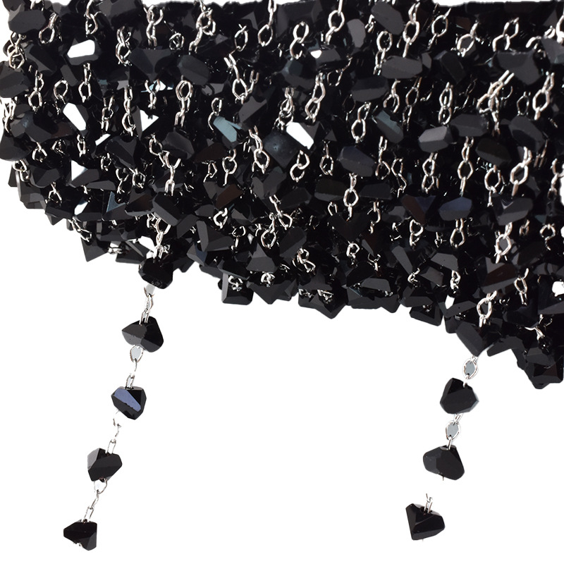 7:black crystal-white k chain