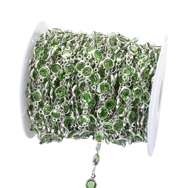 3:green glass-white k chain