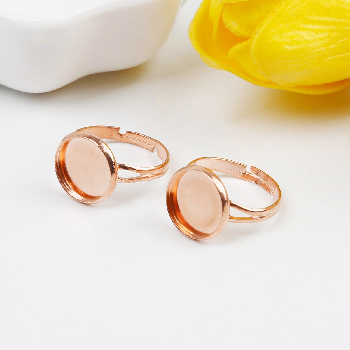 rose gold color plated, 14mm