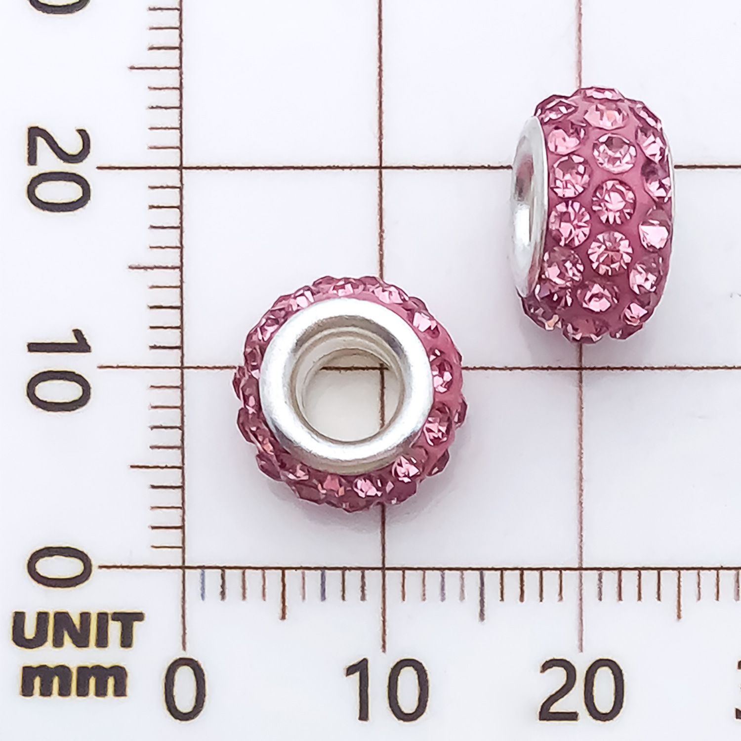 2:1 pink point drill large hole beads 11mm-aperture 4mm-0.9g-11549