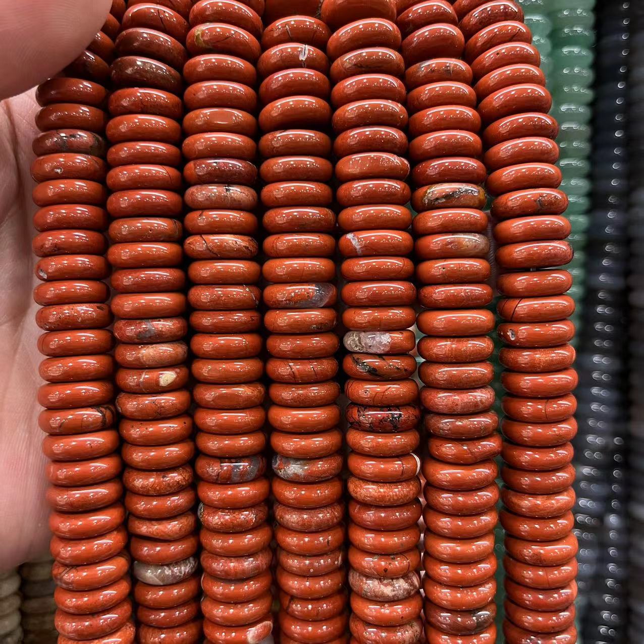 red jasper 4x10mm (about 50 pieces)