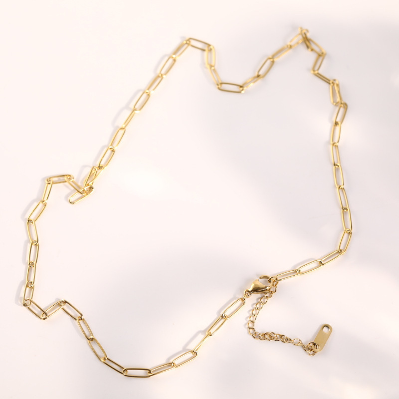 A 40cm with 5cm extender chain/3mm