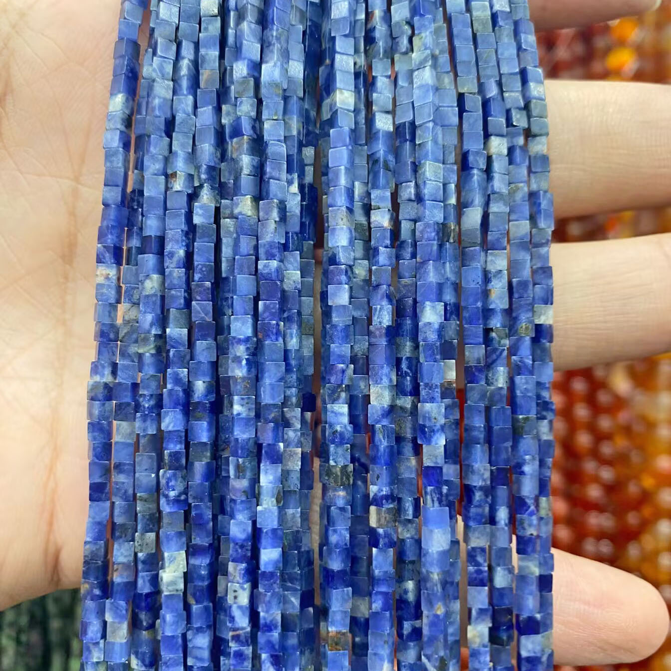 Blue-patterned stone