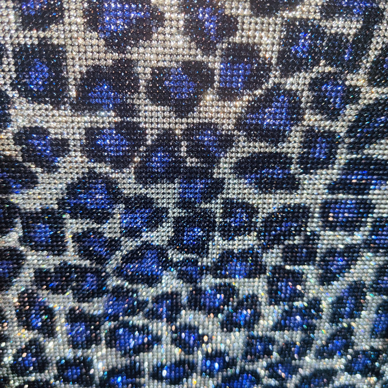 Silver black blue leopard print 24 X 20CM