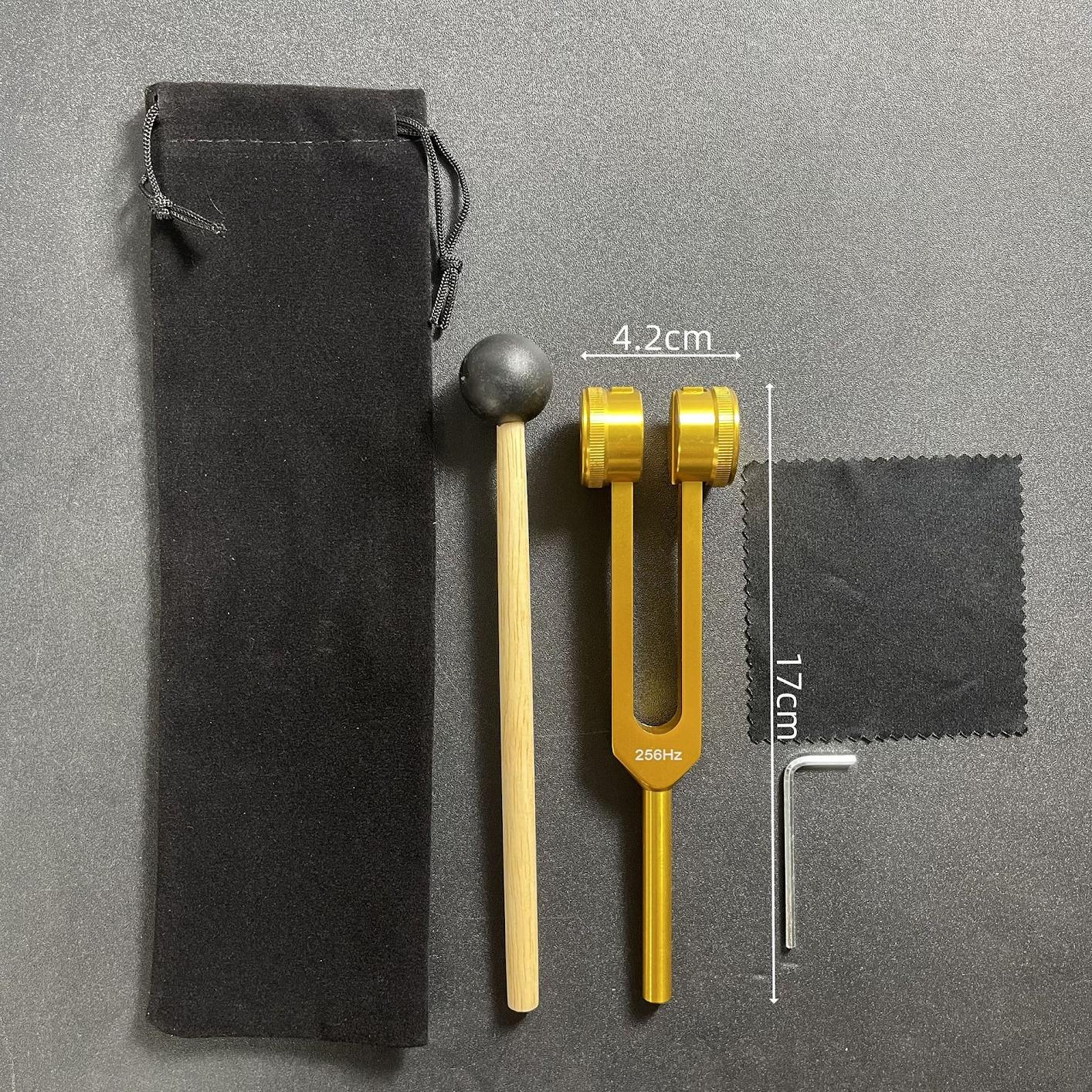 Golden 256hz cloth bag   wrench   wooden hammer   clean cloth