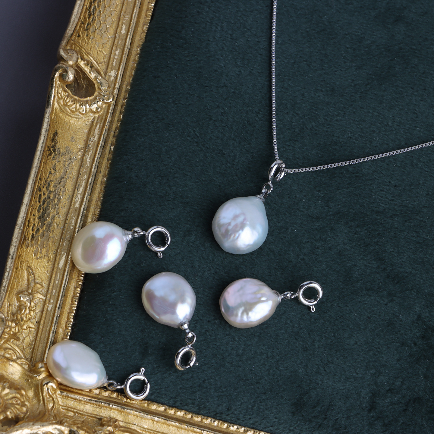 2:12mm special-shaped button spring buckle pendant   pin box chain 1 set