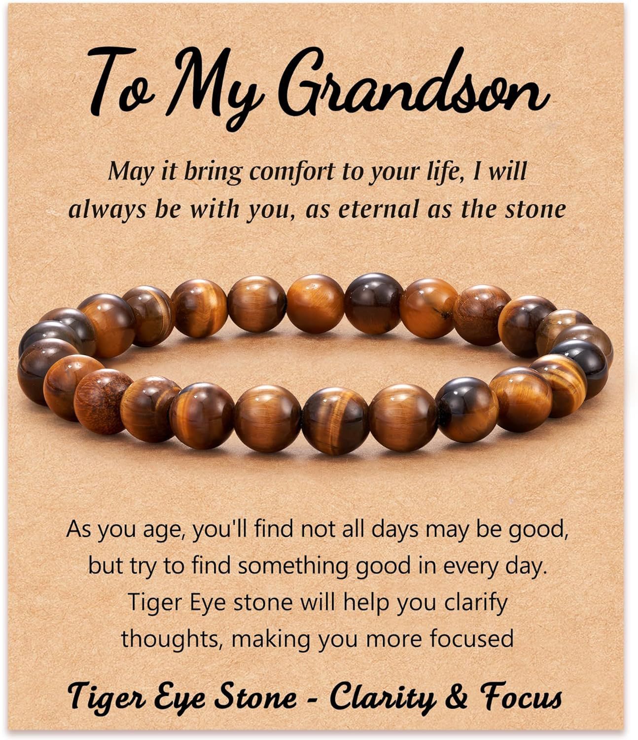 15:Tigers Eye to my grandson Card