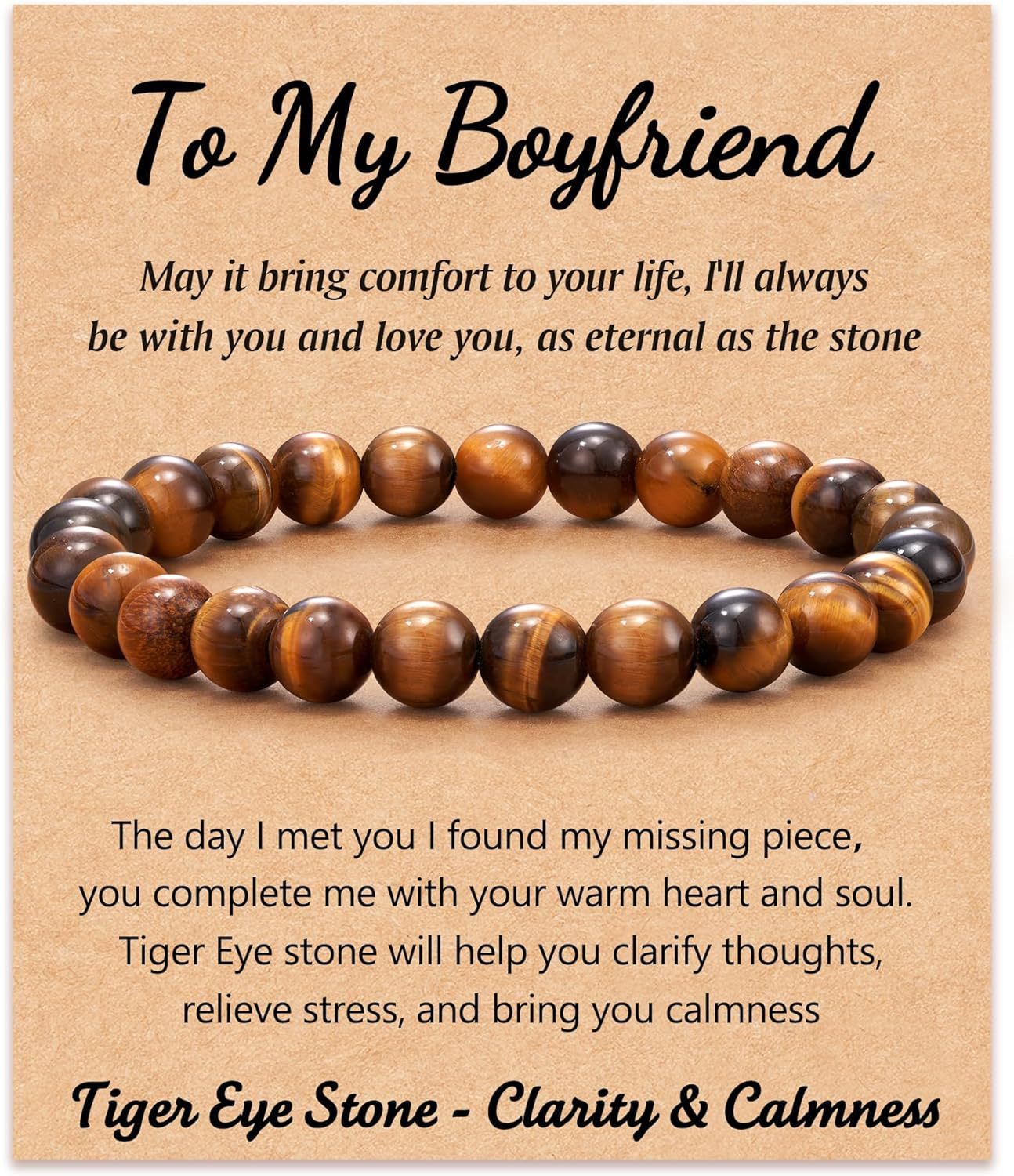 16:Tigers Eye to my boyfriend Card