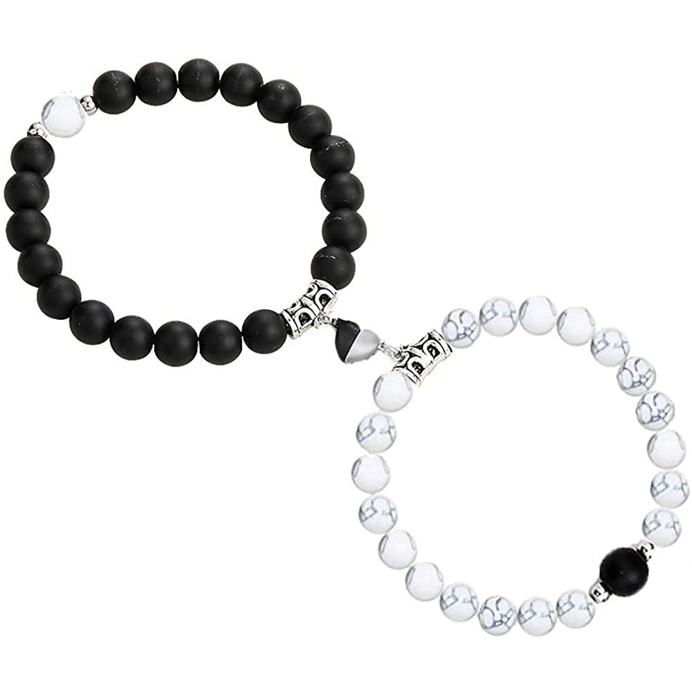 2 White Turquoise frosted black and white heart