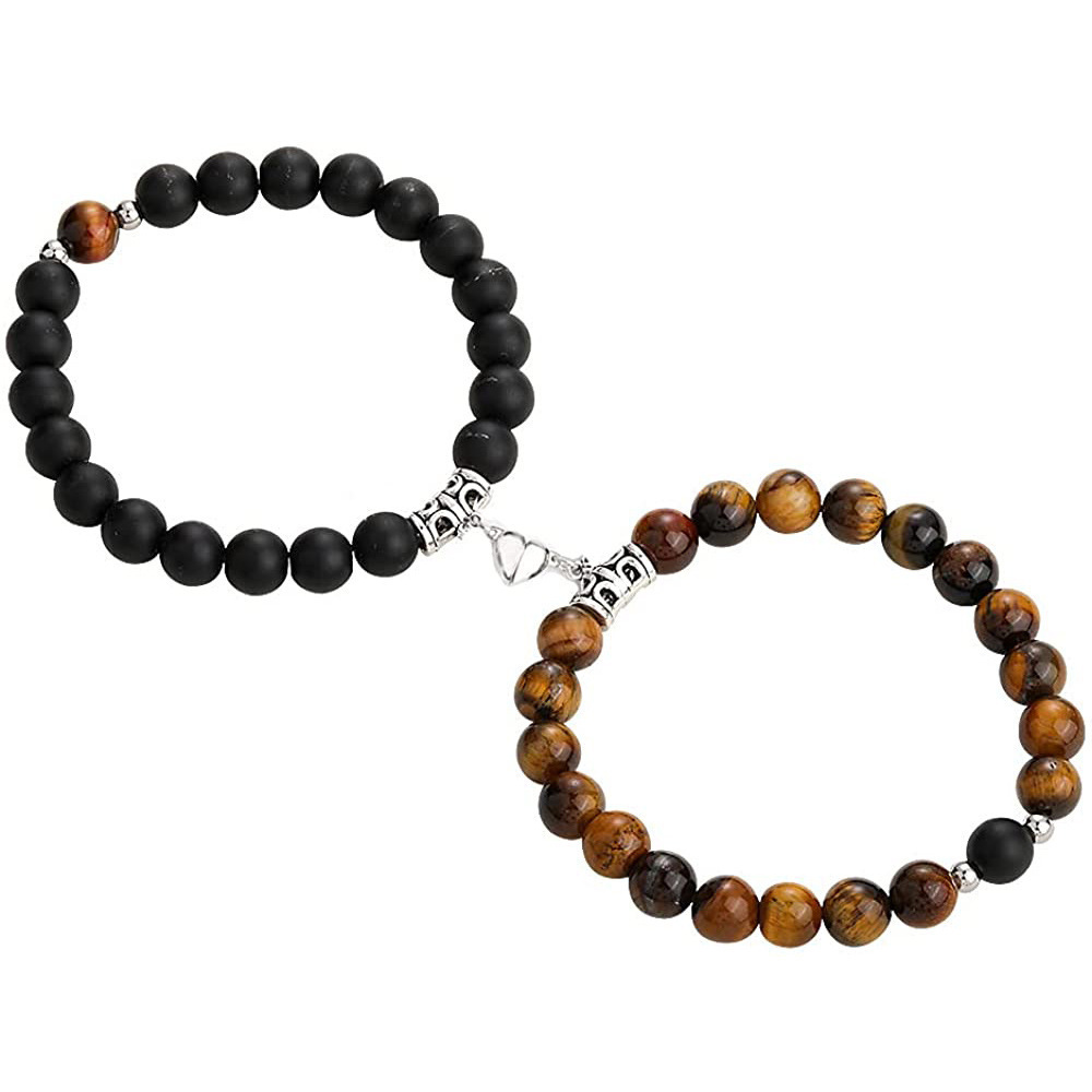 7 Frosted Tiger Eye Heart