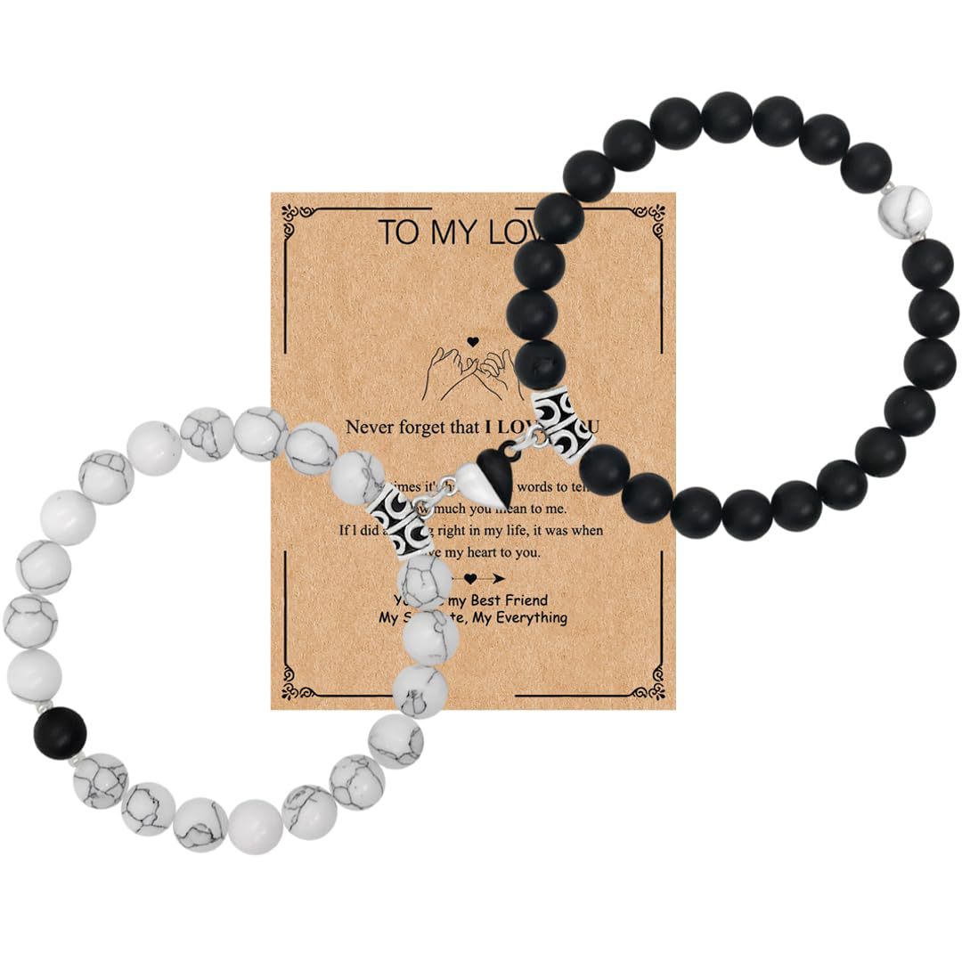 12 White Turquoise frosted black and white heart-A