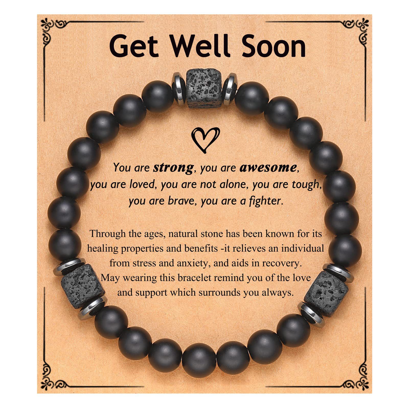 2:Volcanic Stone Bracelet Get well soon Card