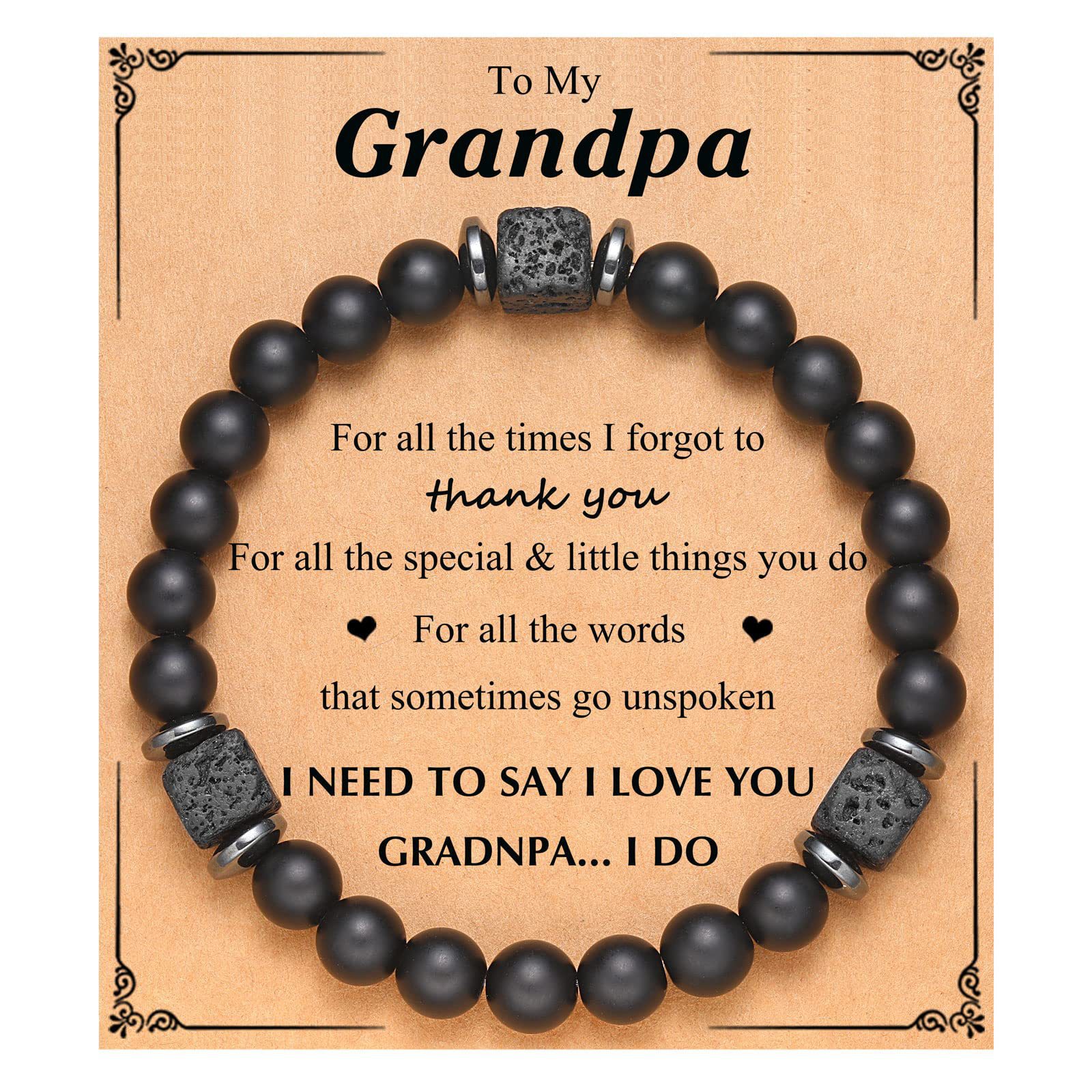 10:Volcanic Stone Bracelet Grandpa Card