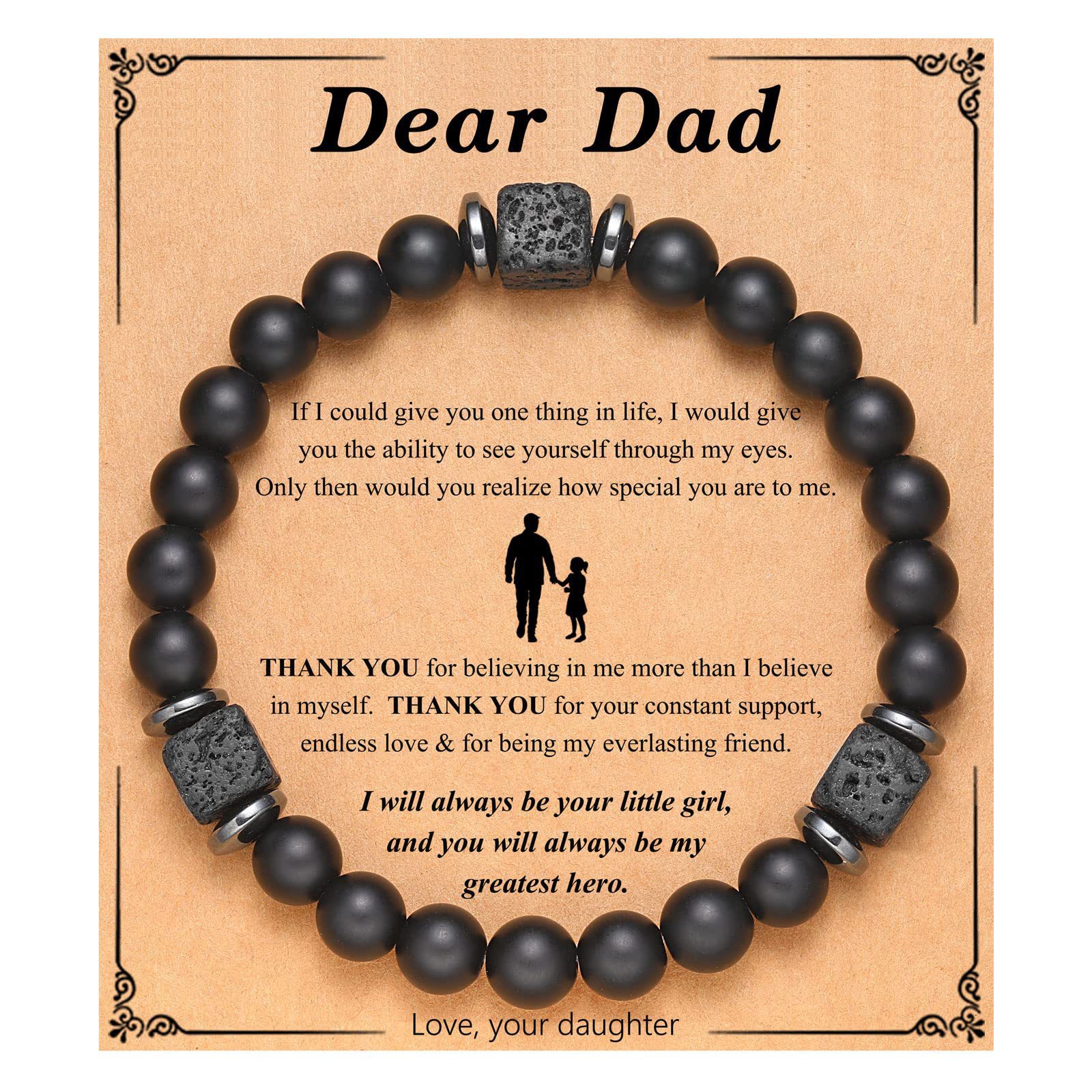 11:Volcanic Stone Bracelet Dear Dad Card