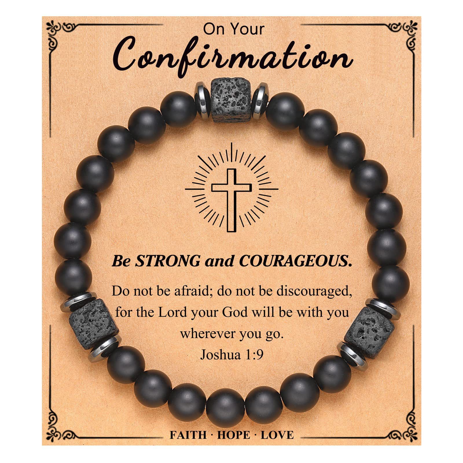 18:Volcano Stone Bracelet Cross Card