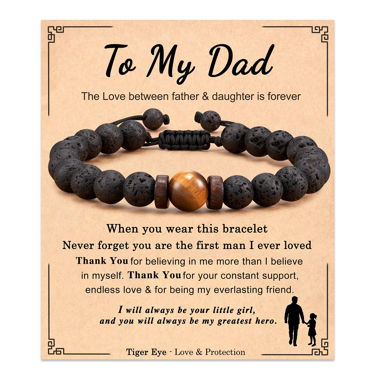 5:Volcanic Stone Tiger Eye Bracelet to my dad Card