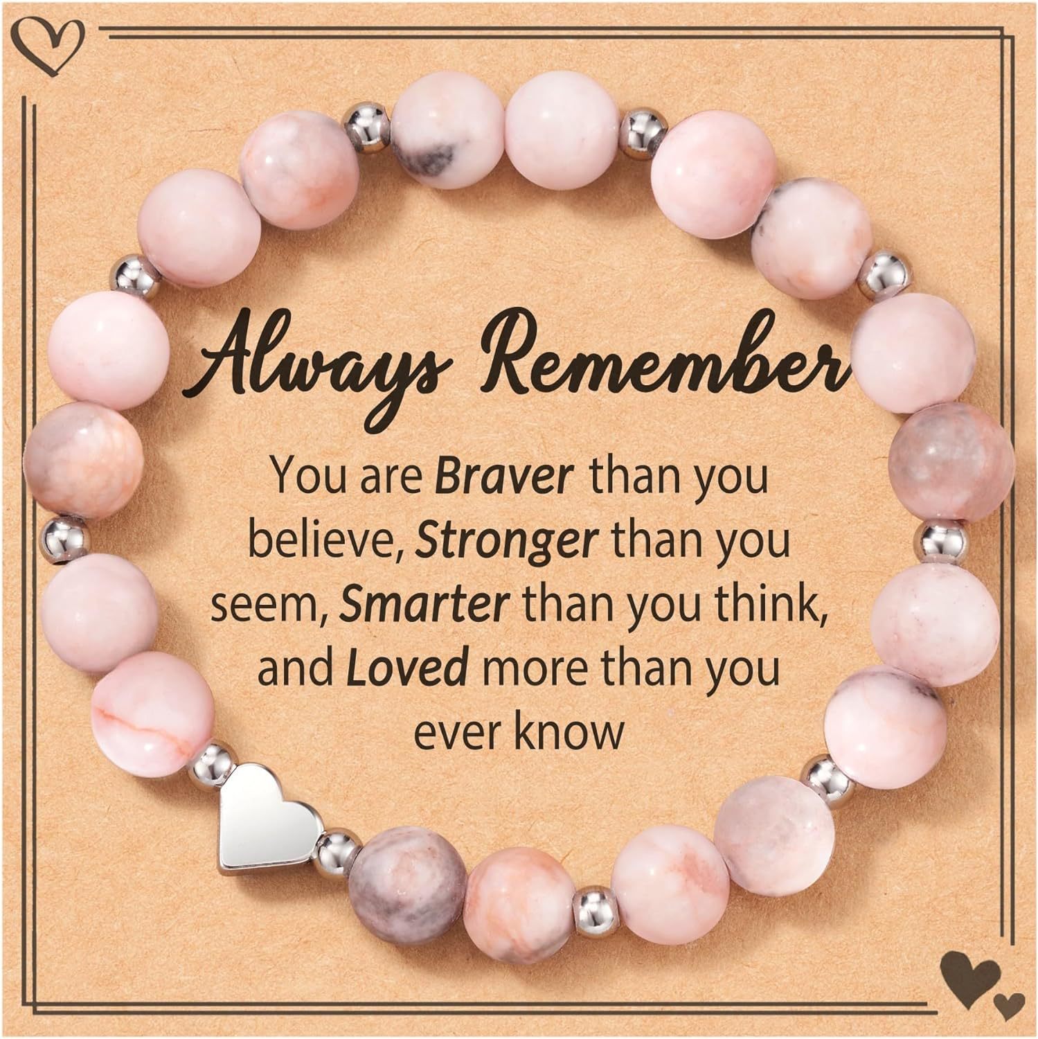 5:Pink Zebra Bracelet always remember Card