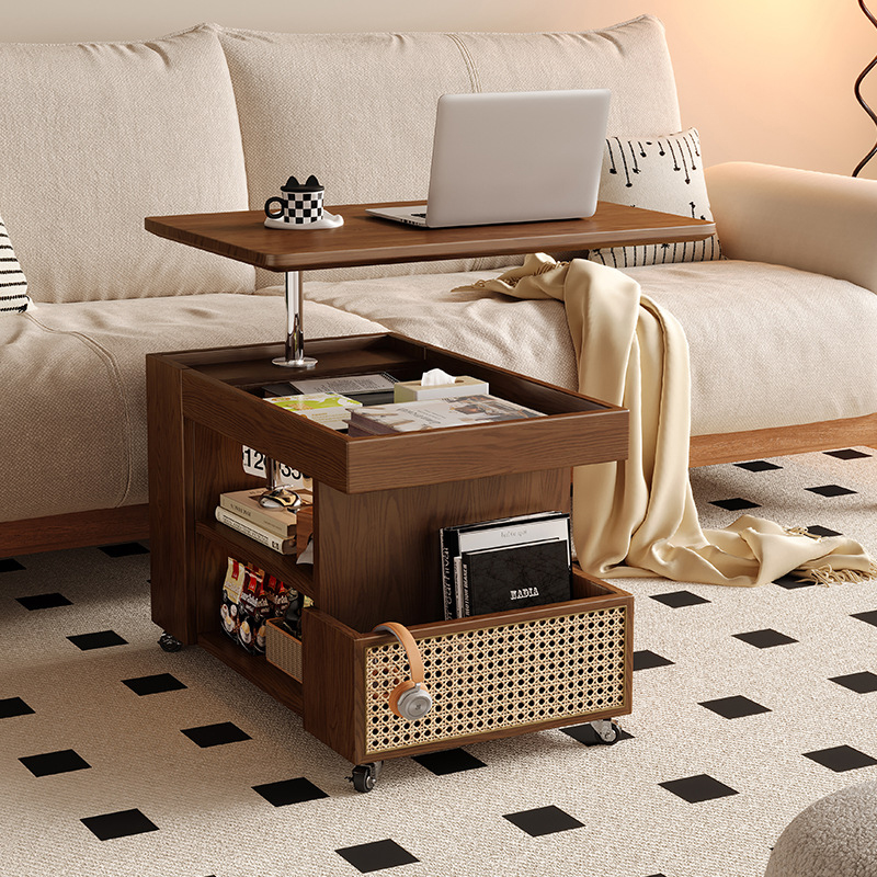 Rattan side table [walnut color]