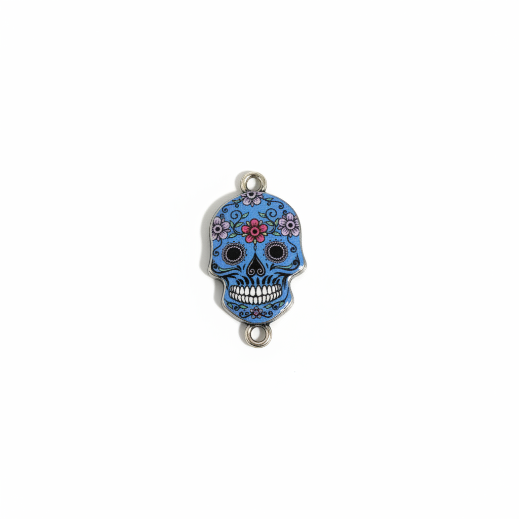 Skull (light blue) 15*25.5mm