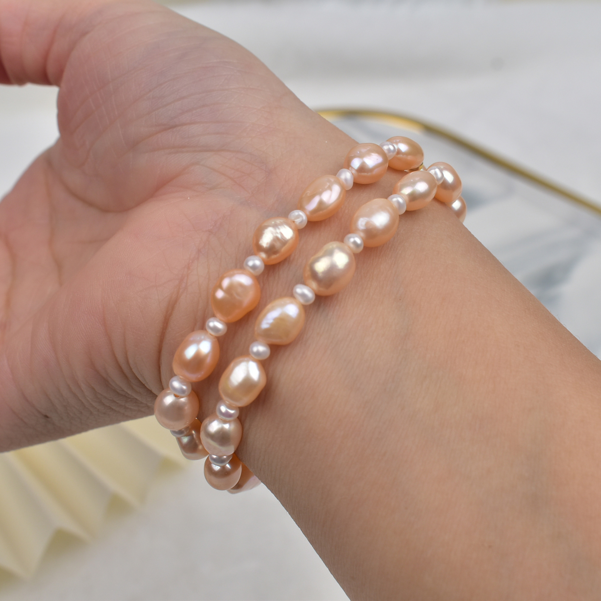 3:Natural gold/two-circle stacked belt