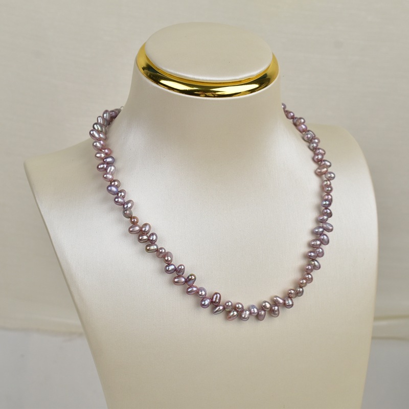 3:4-5mm wheat ear pearl necklace [purple]
