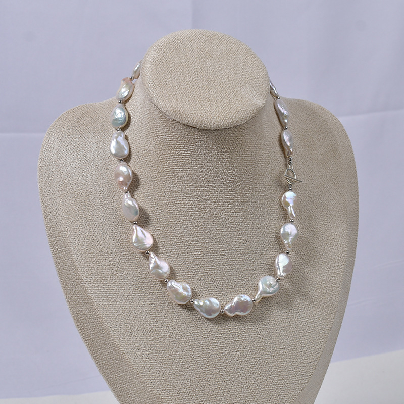 2:Pearl necklace + 925 silver buckle