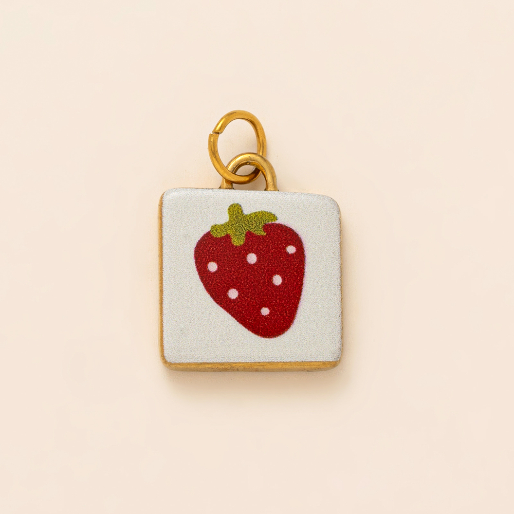 19:Pale white strawberry pendant