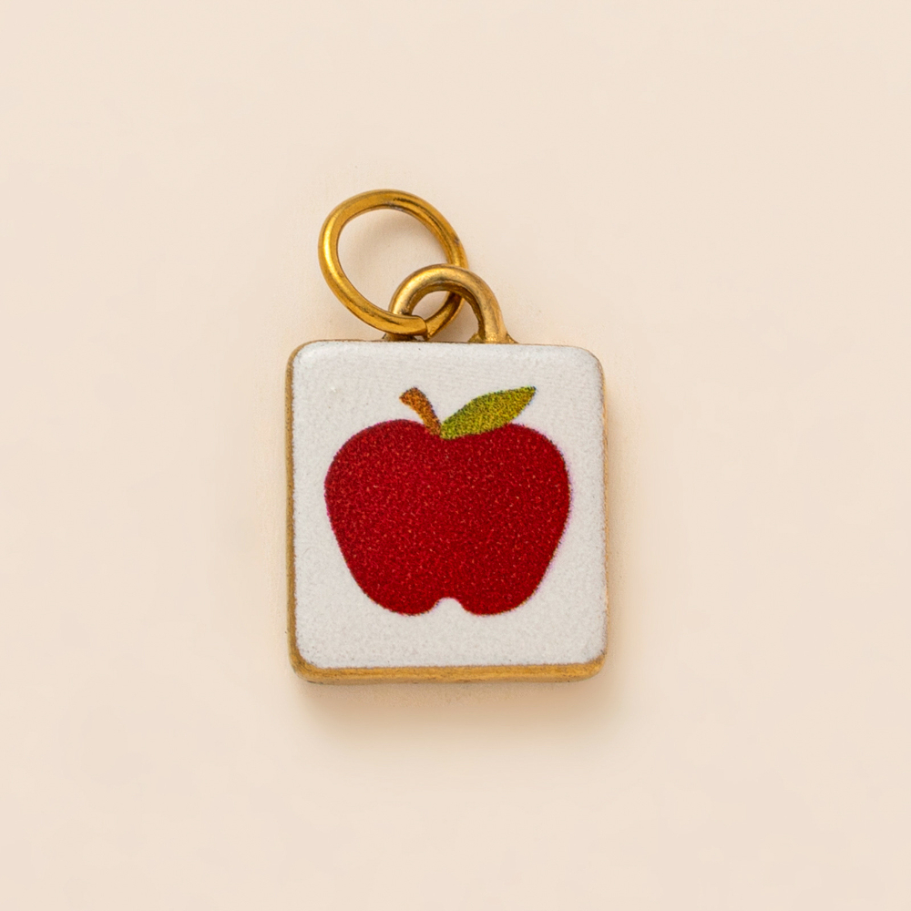 16:White apple pendant