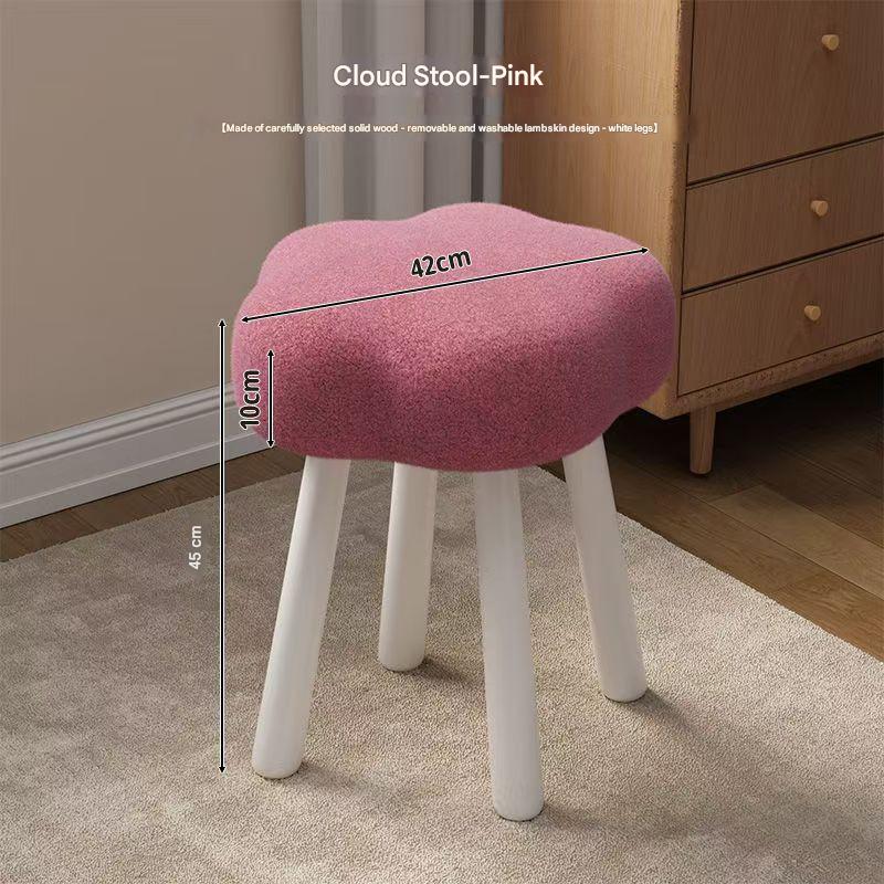 [white stool legs-sheep velvet] pink