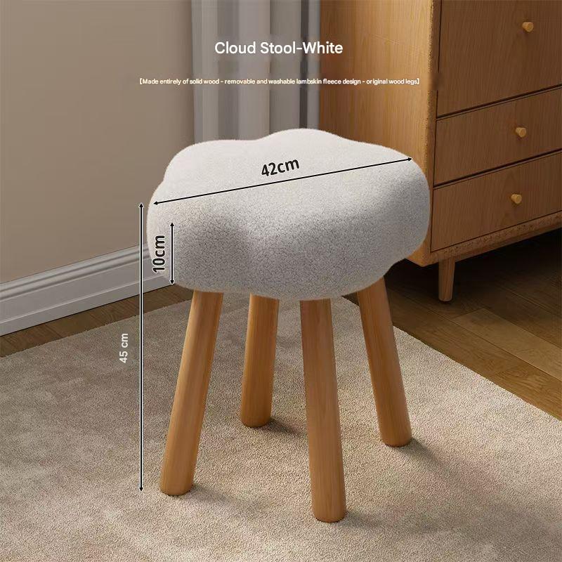 [log stool legs-sheep velvet] white