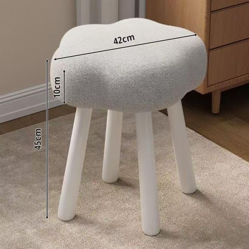 [white stool legs-sheep velvet] white