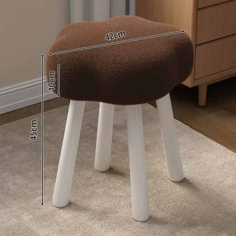 [white stool legs-sheep velvet] brown color