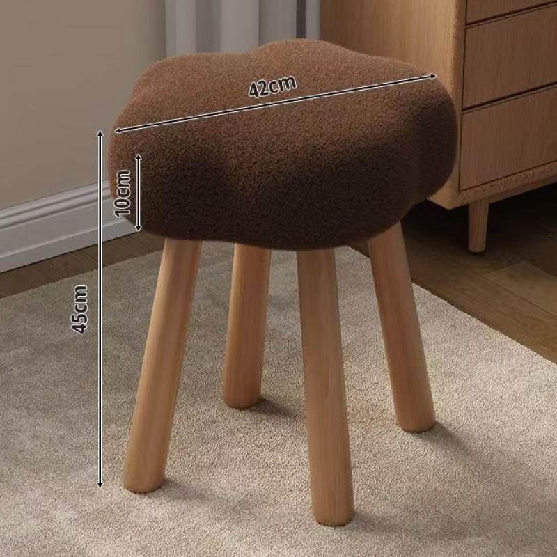 [log stool legs - lambswool] brown color