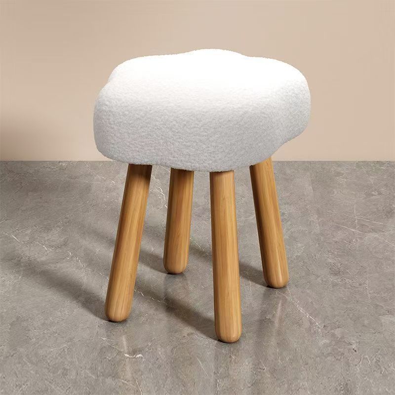 [log stool legs - lambswool] off-white