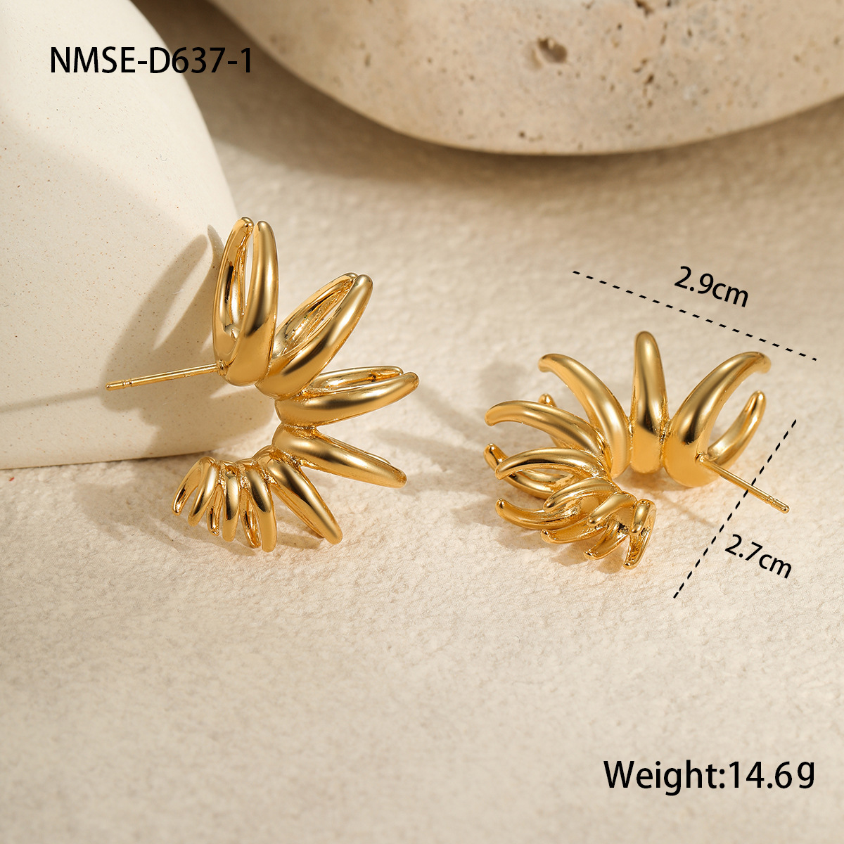 1:Nmse-d637-1 gold earrings
