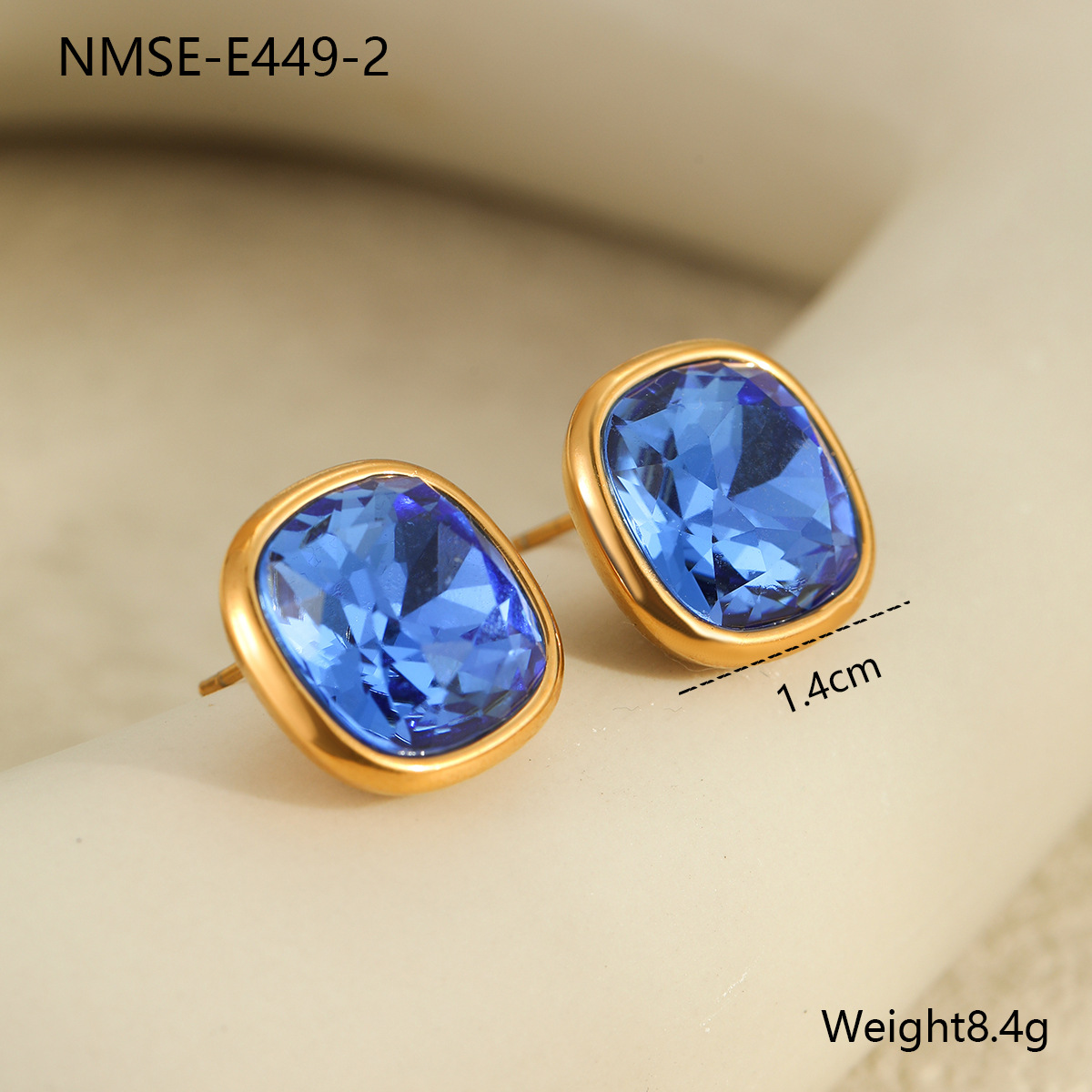 2:Nmse-e449-2 blue zircon stud earrings
