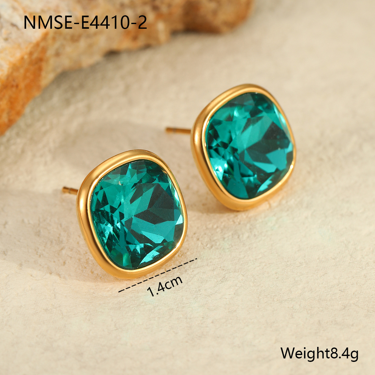 5:Nmse-e4410-2 light green zircon earrings