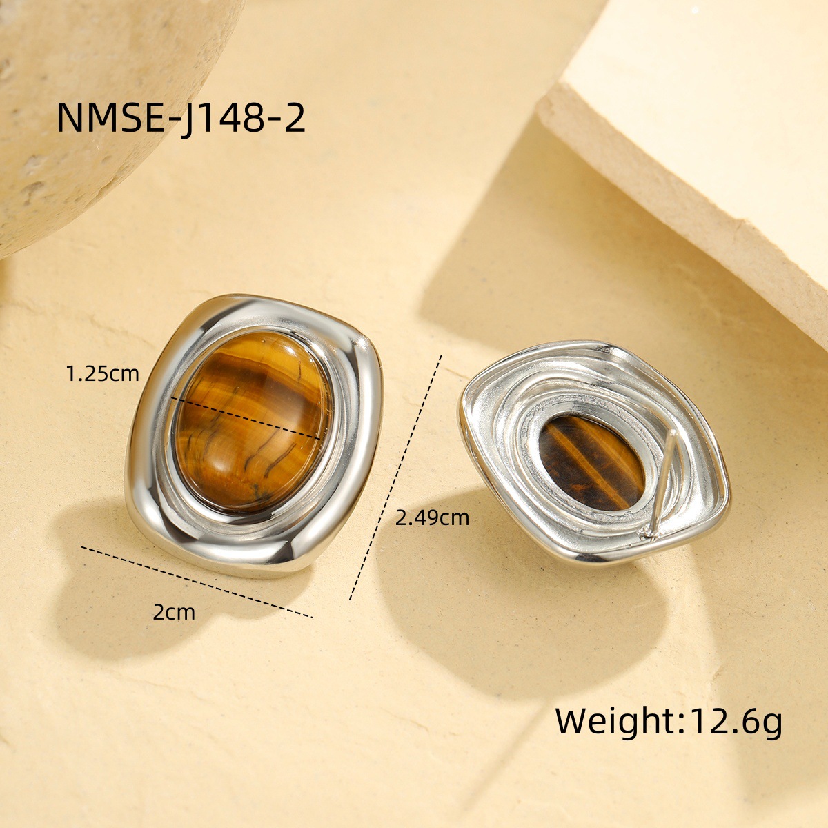 2:Nmse-j148-2 silver earrings