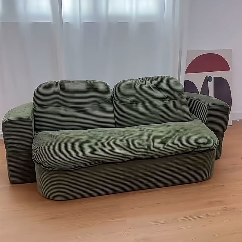 Army green thick striped corduroy