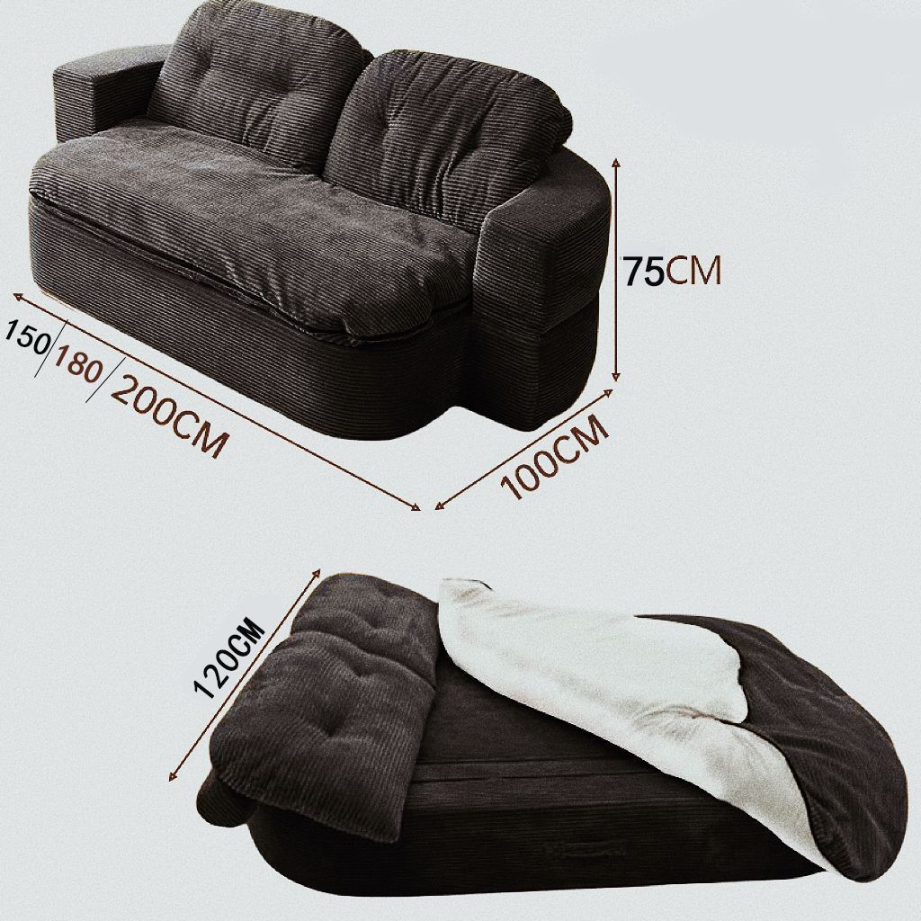 Black thick striped corduroy