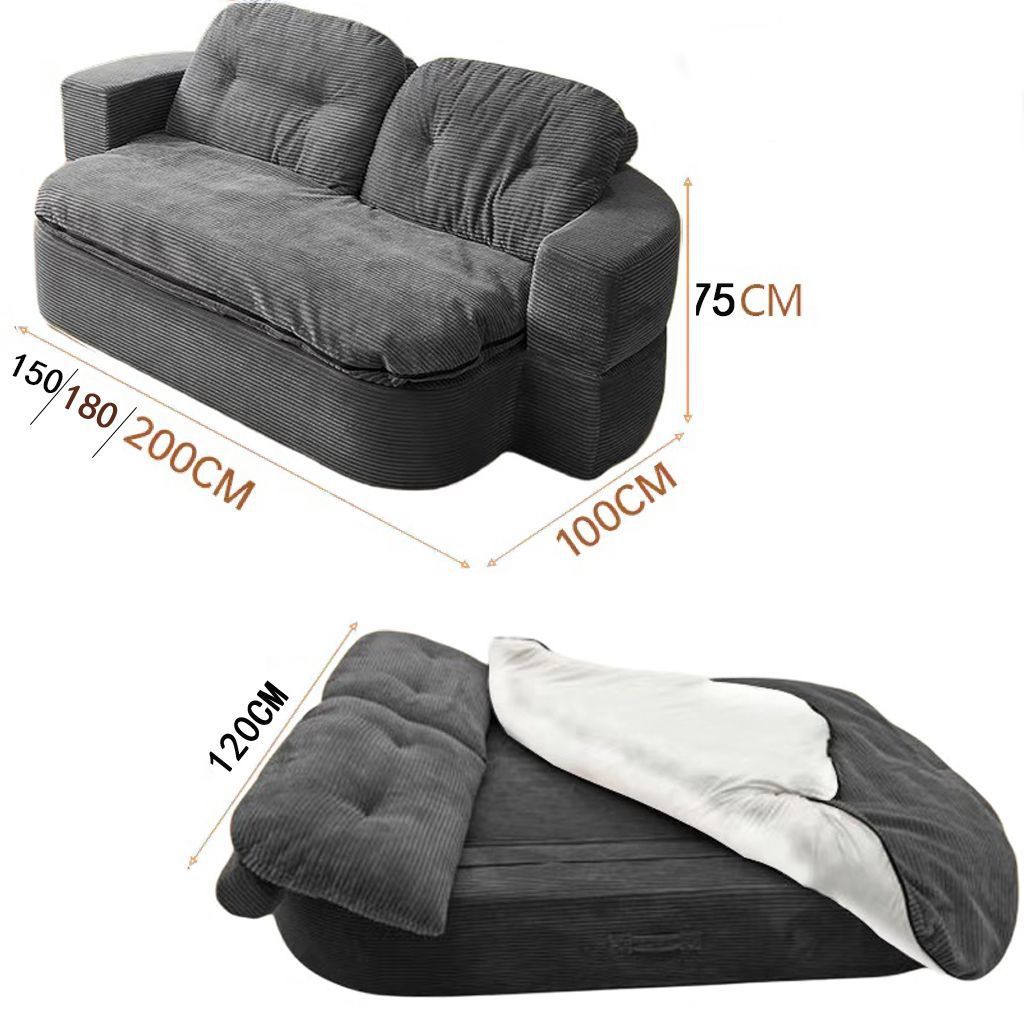 Dark gray thick striped corduroy