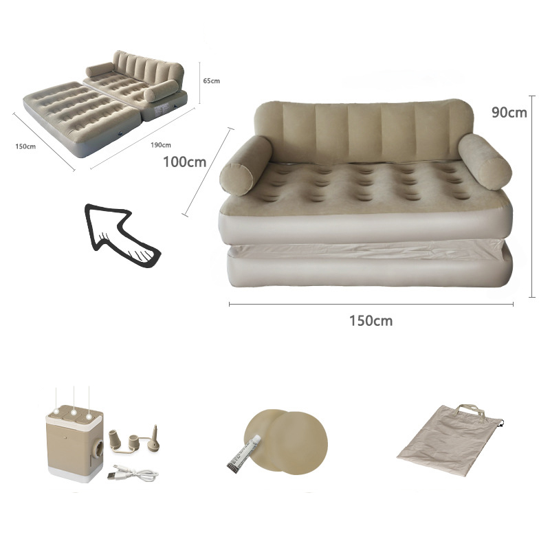 Automatic double inflatable sofa with 4000mAh electric pump