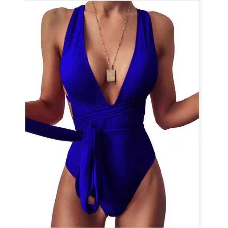 Royal blue one-piece swimsuit