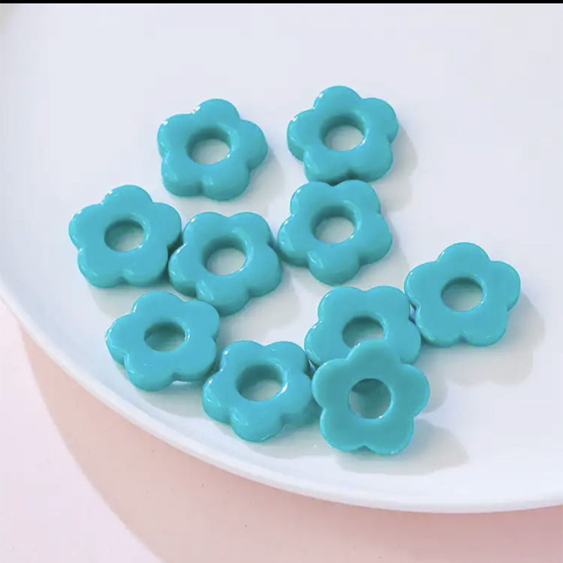 Solid color lake blue 20*19mm