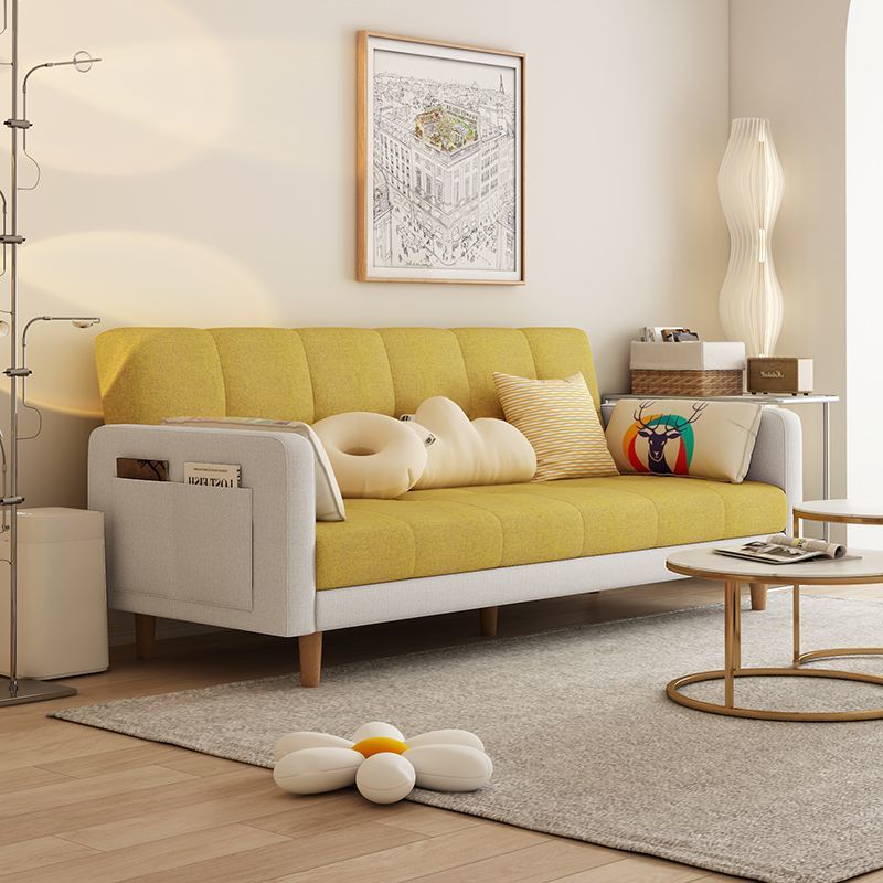 Yellow   off-white - sponge thickened cotton and linen fabric - 05 style