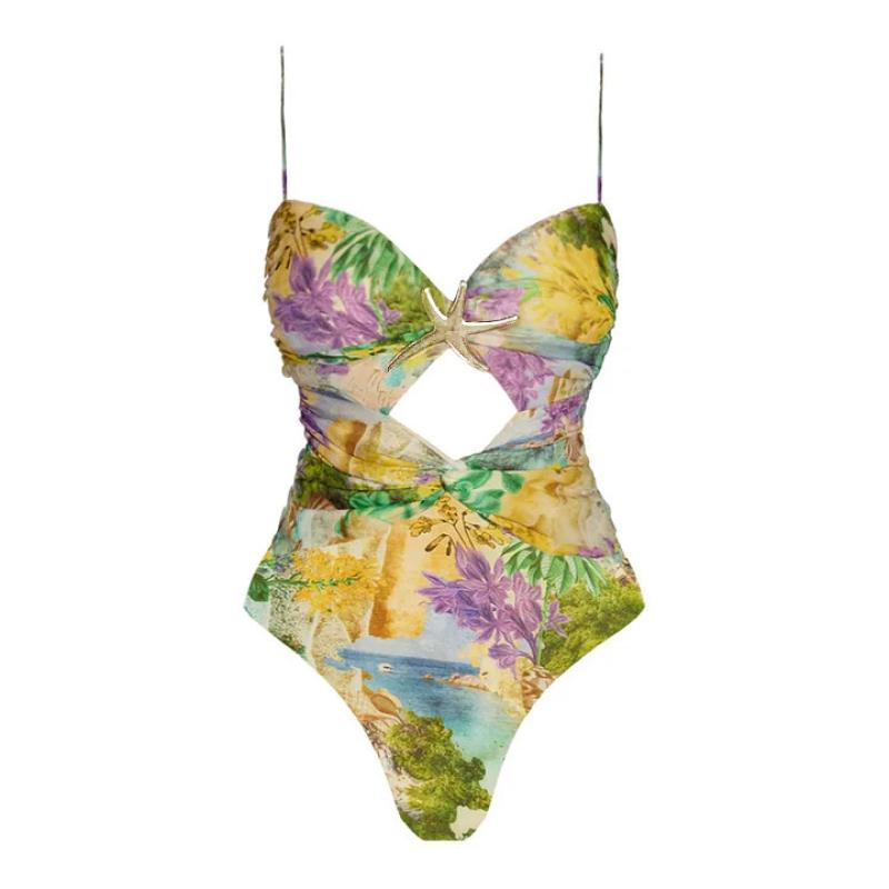 Yellow floral swimsuit
